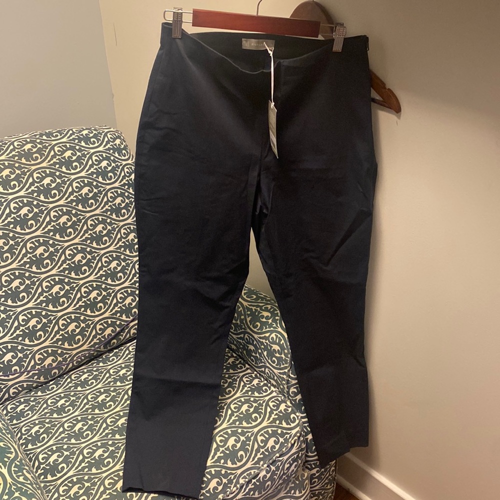 Never worn with tags attached navy curvy side-zip Everlane work pant. Size 12